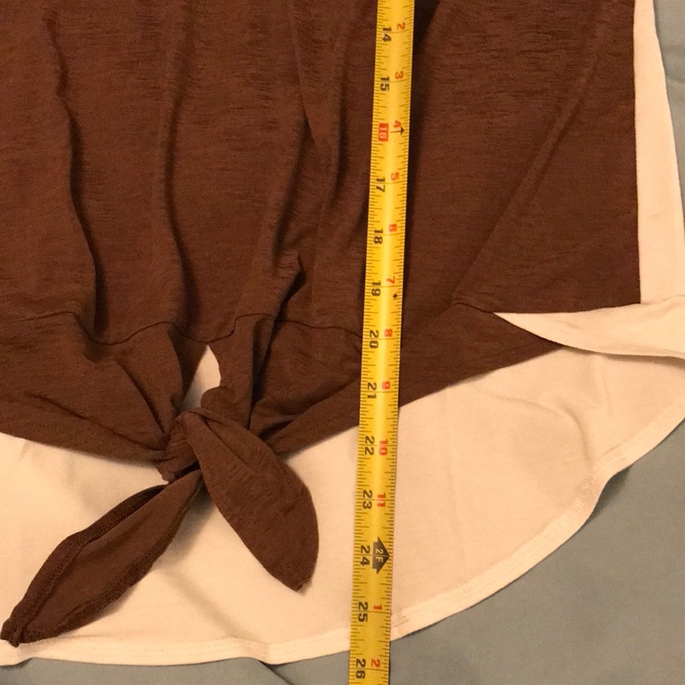 Two-Tone Tie-Front Knit Top - Picture 8 of 8